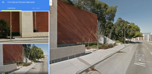 Street View: Fort Moore memorial: 458 N. Hill Street, Los Angeles, CA -- Click image for interactive 360 view